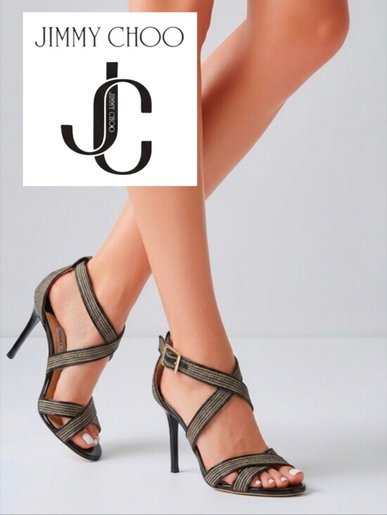 Jimmy Choo Shoes - Jimmy Choo "LOUISE" Black Strappy Heels 6.5